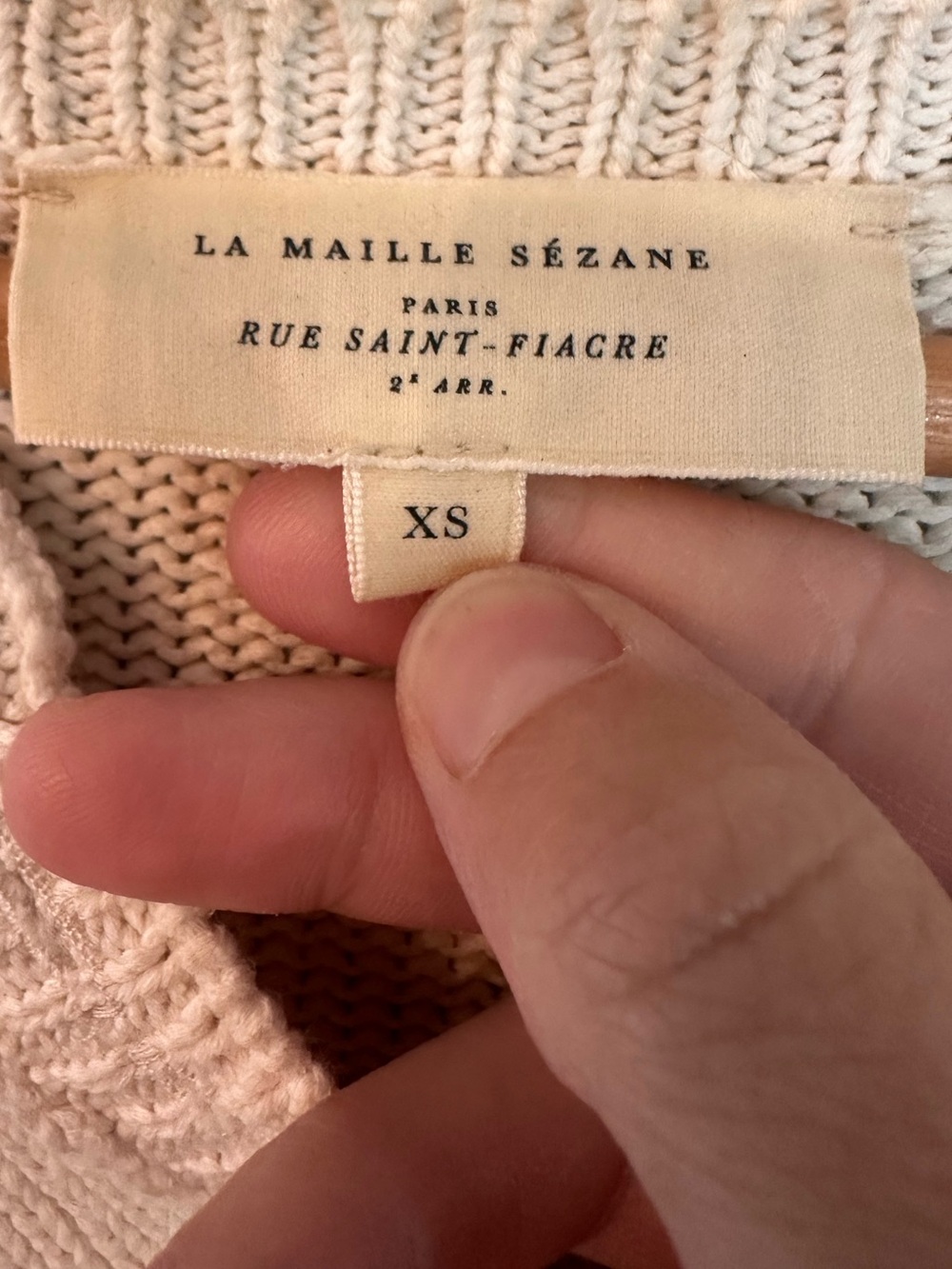 Sezane LÉONTINE JUMPER, Navy/Ecru, Extra Small - Picture 3 of 8